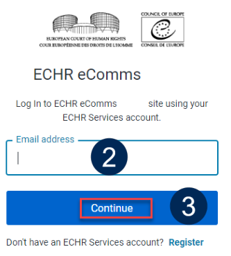 eComms giriş ekranı