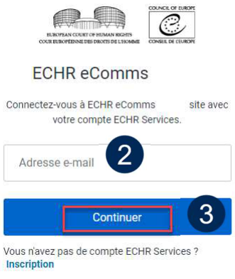 Écran de connexion eComms