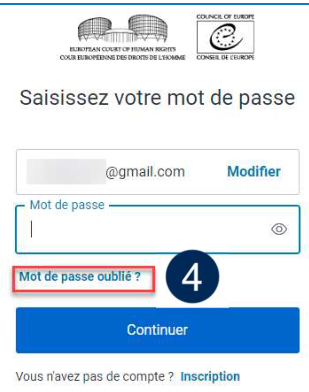 Écran Mot de passe oublié eComms