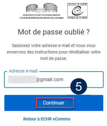 Écran d’adresse électronique de récupération eComms